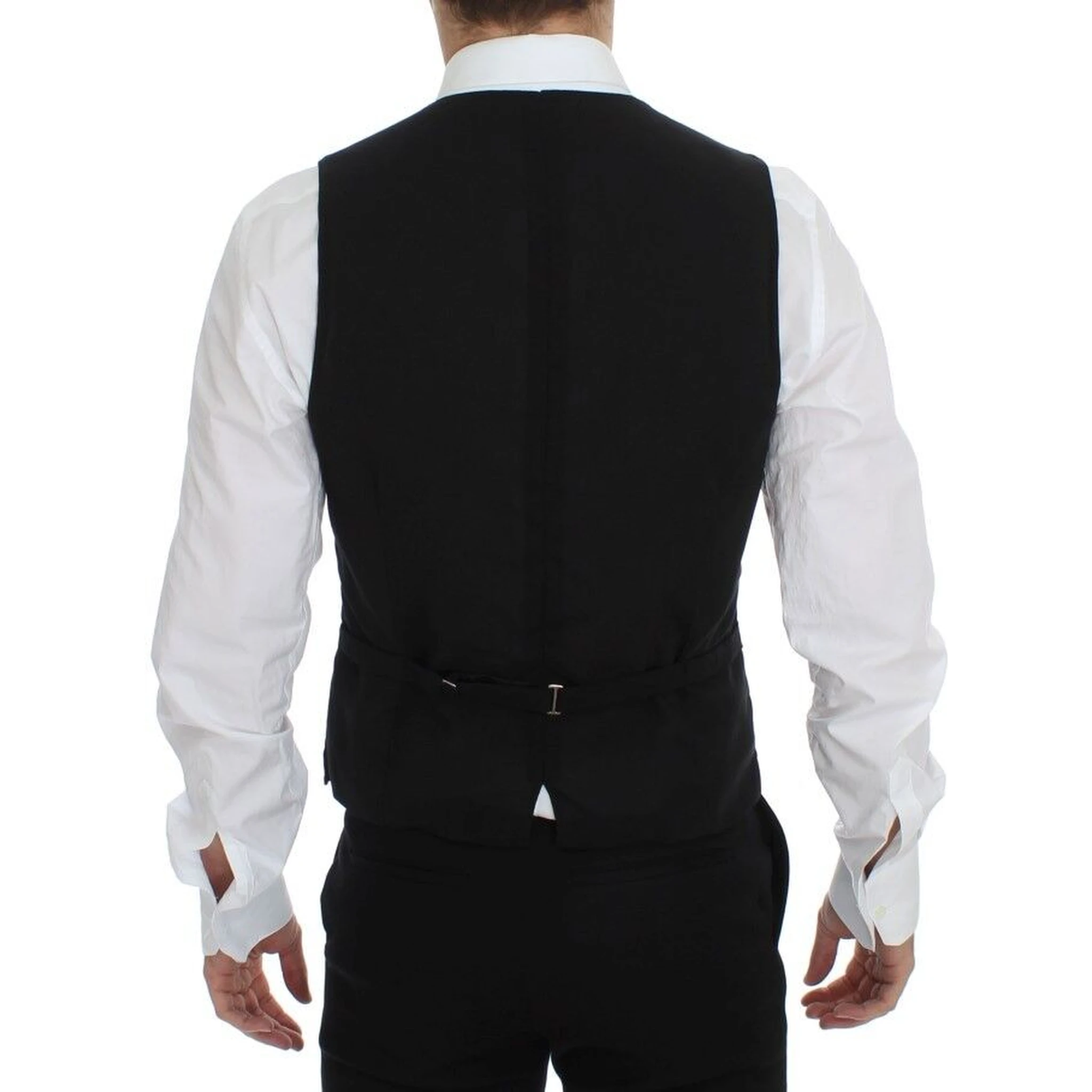 Black Wool Formal Dress Vest Gilet Jacket