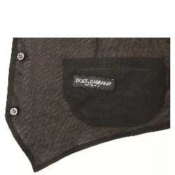 Black Wool Formal Dress Vest Gilet Jacket