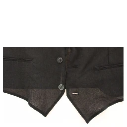 Black Wool Formal Dress Vest Gilet Jacket