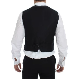 Gray Wool Blend Logo Vest Gilet Weste