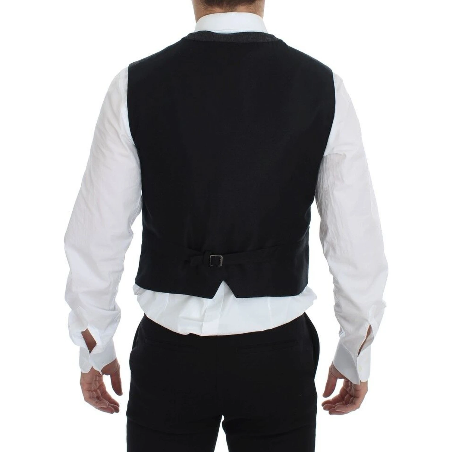 Gray Wool Blend Logo Vest Gilet Weste