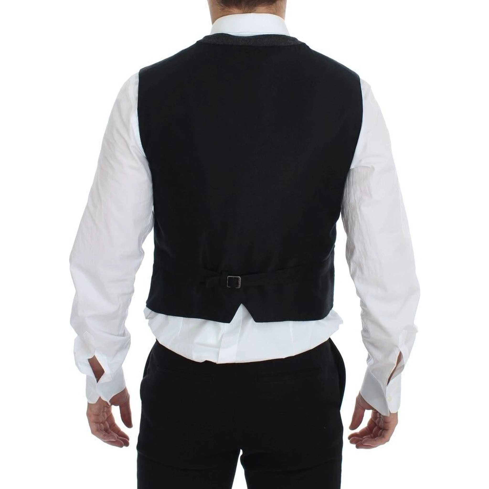 Gray Wool Blend Logo Vest Gilet Weste