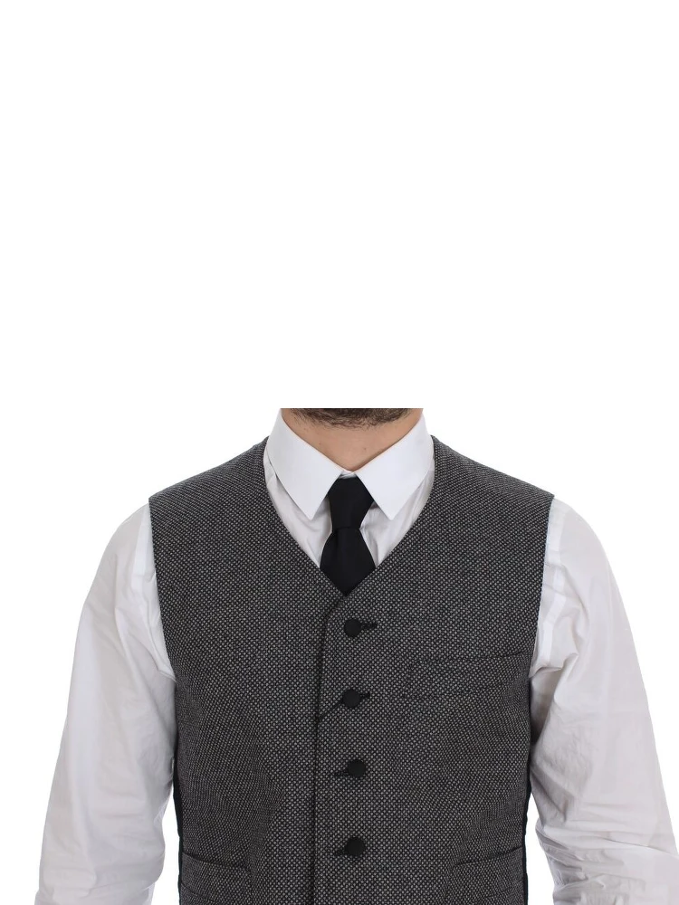 Gray Cotton Blend Logo Vest Gilet Weste alternative