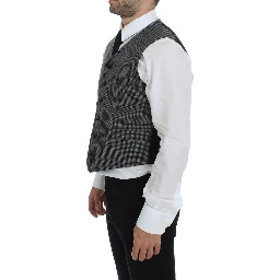 Gray Cotton Blend Logo Vest Gilet Weste