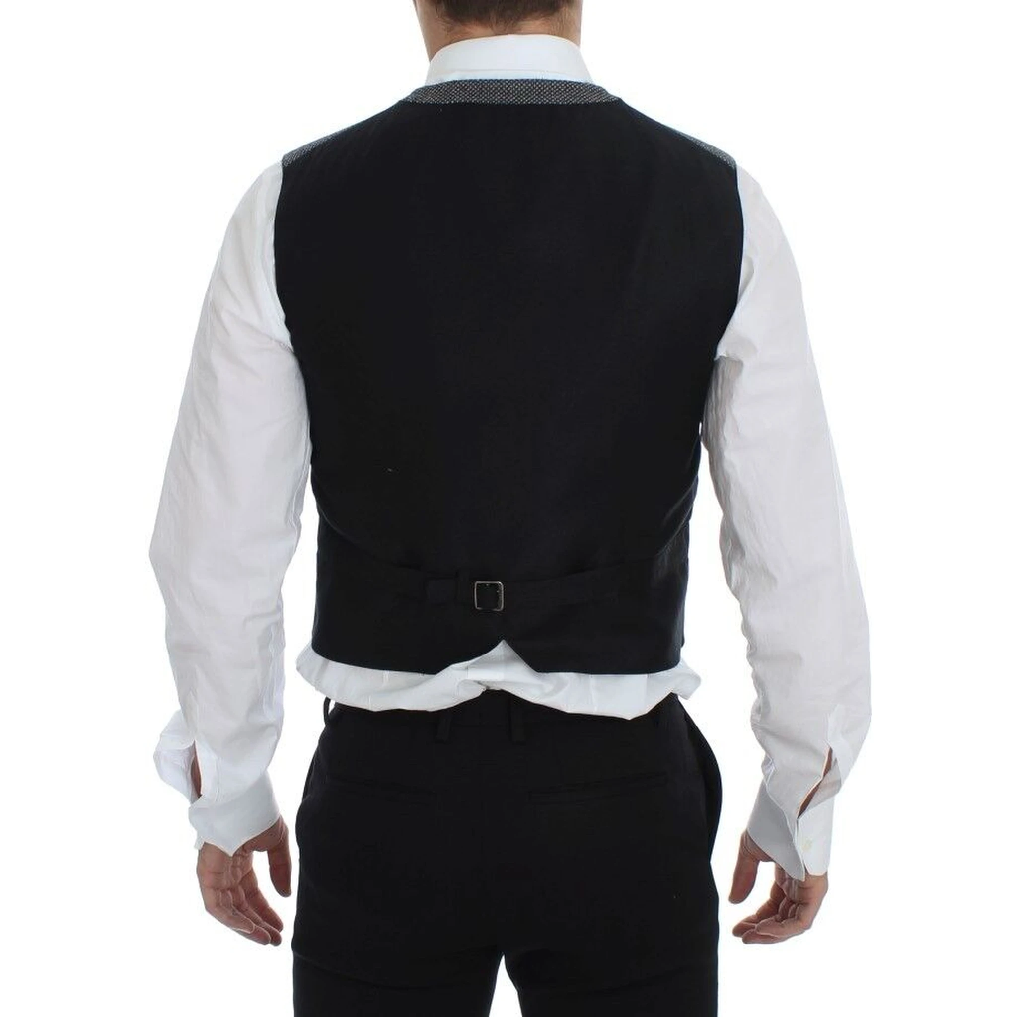 Gray Cotton Blend Logo Vest Gilet Weste