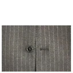 Gray Striped Wool Logo Vest Gilet Vests