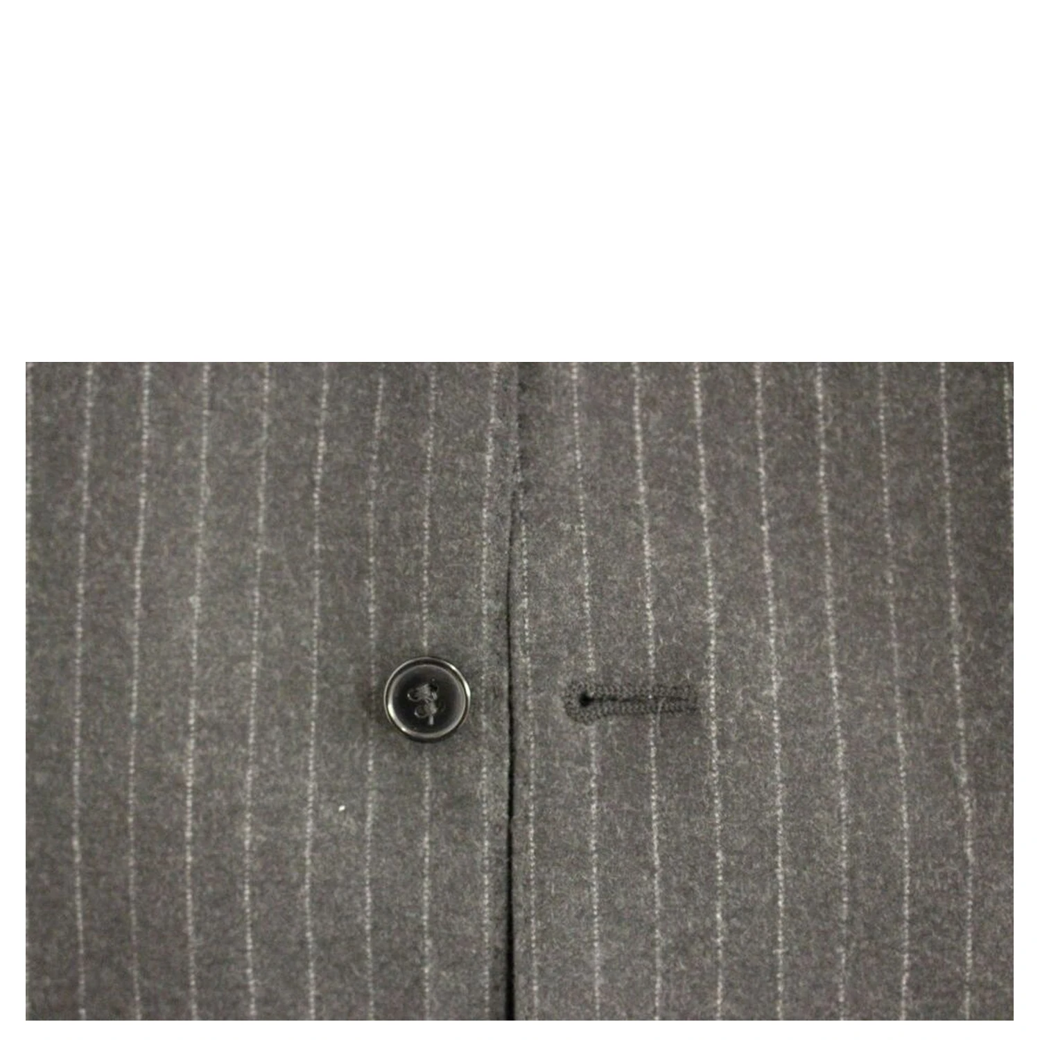 Gray Striped Wool Logo Vest Gilet Vests