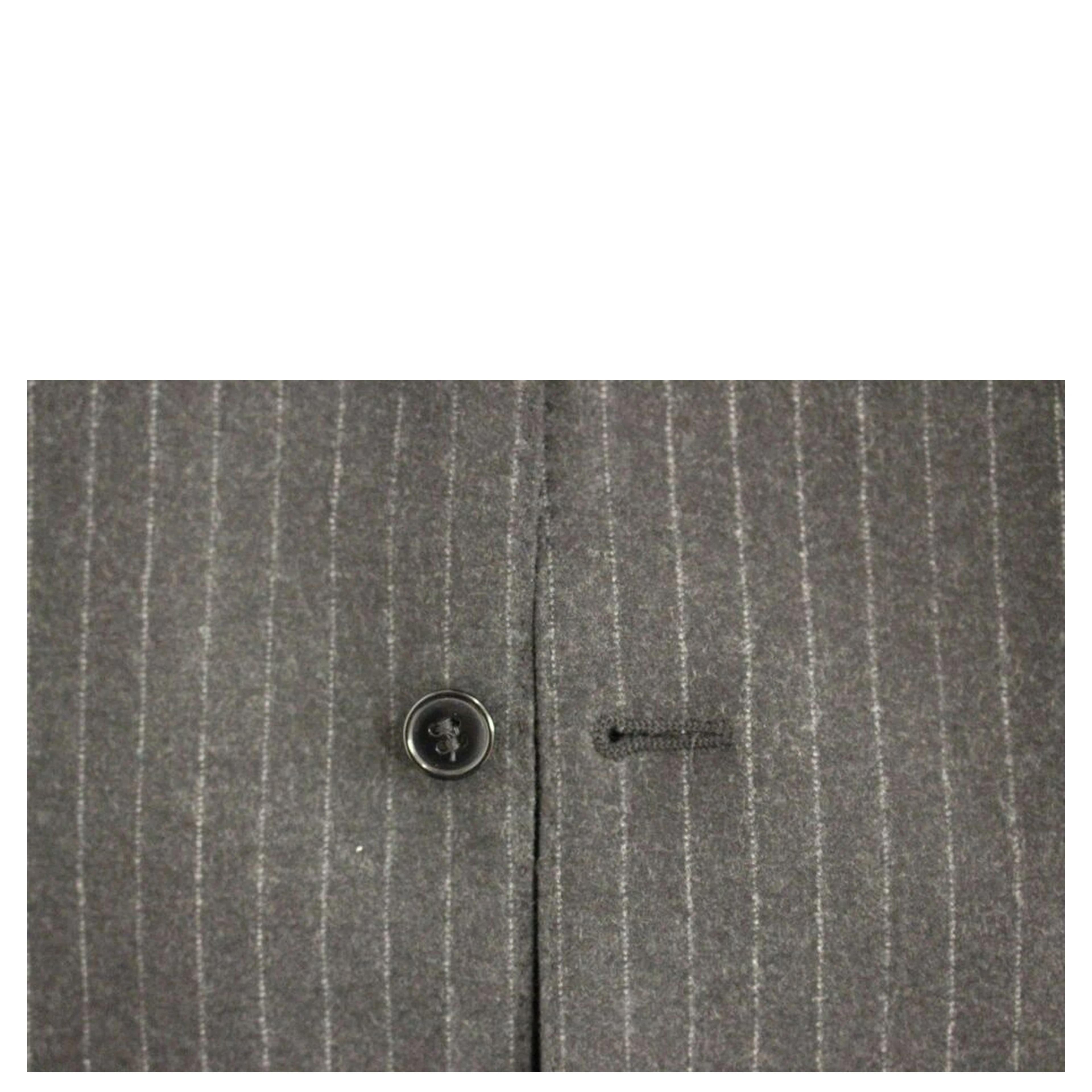Gray Striped Wool Logo Vest Gilet Vests