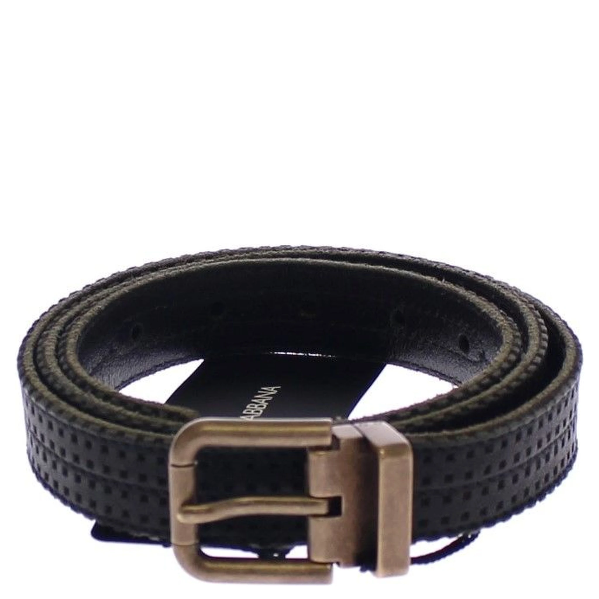 Blue Leather Logo Belt