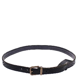 Blue Leather Logo Belt