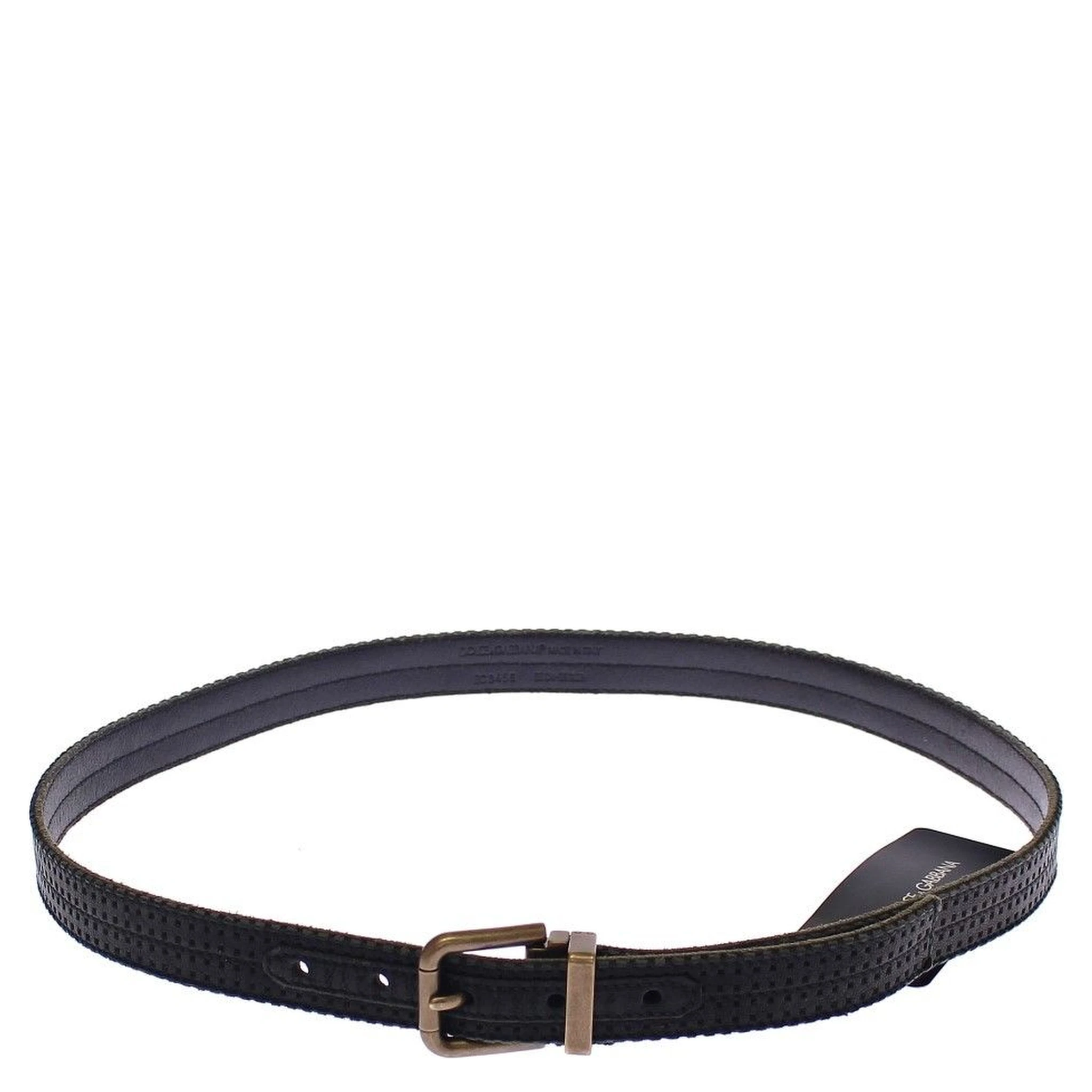 Blue Leather Logo Belt