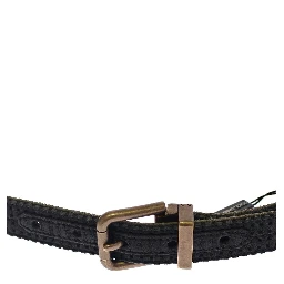 Blue Leather Logo Belt