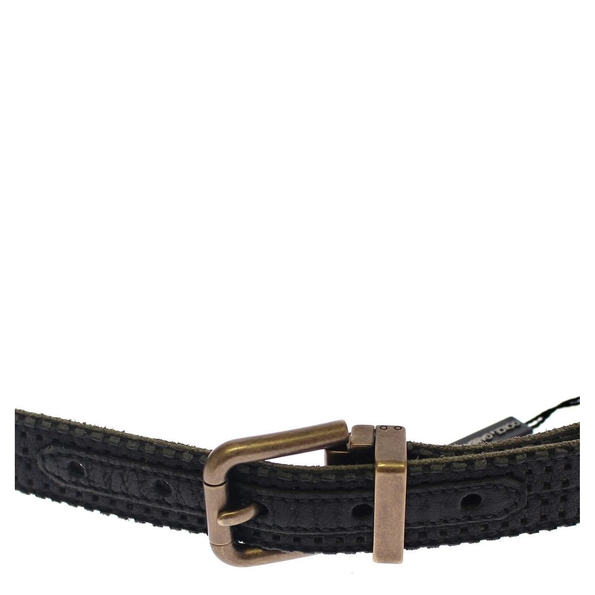 Blue Leather Logo Belt