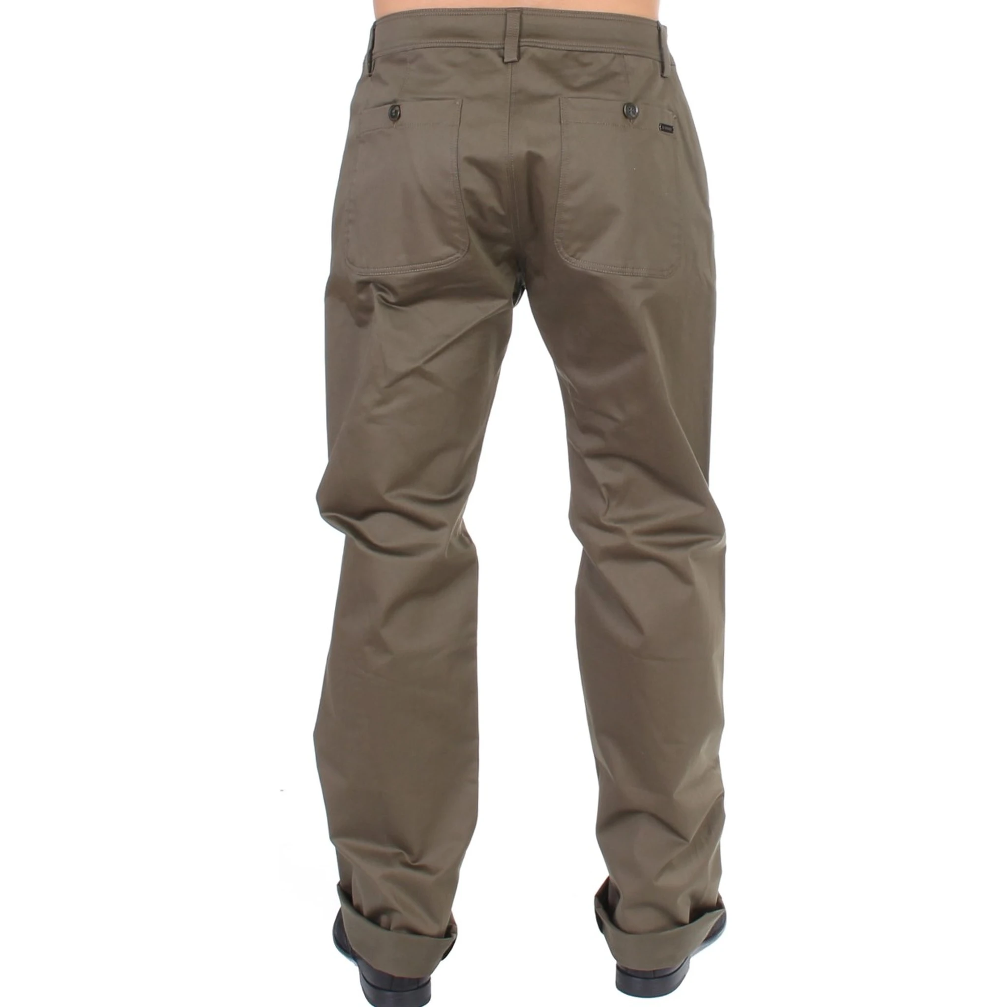 Green Cotton Stretch Comfort Fit Pants