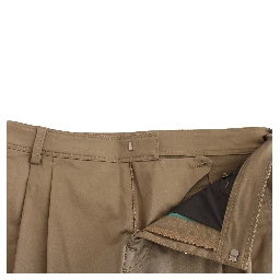 Green Cotton Stretch Comfort Fit Pants