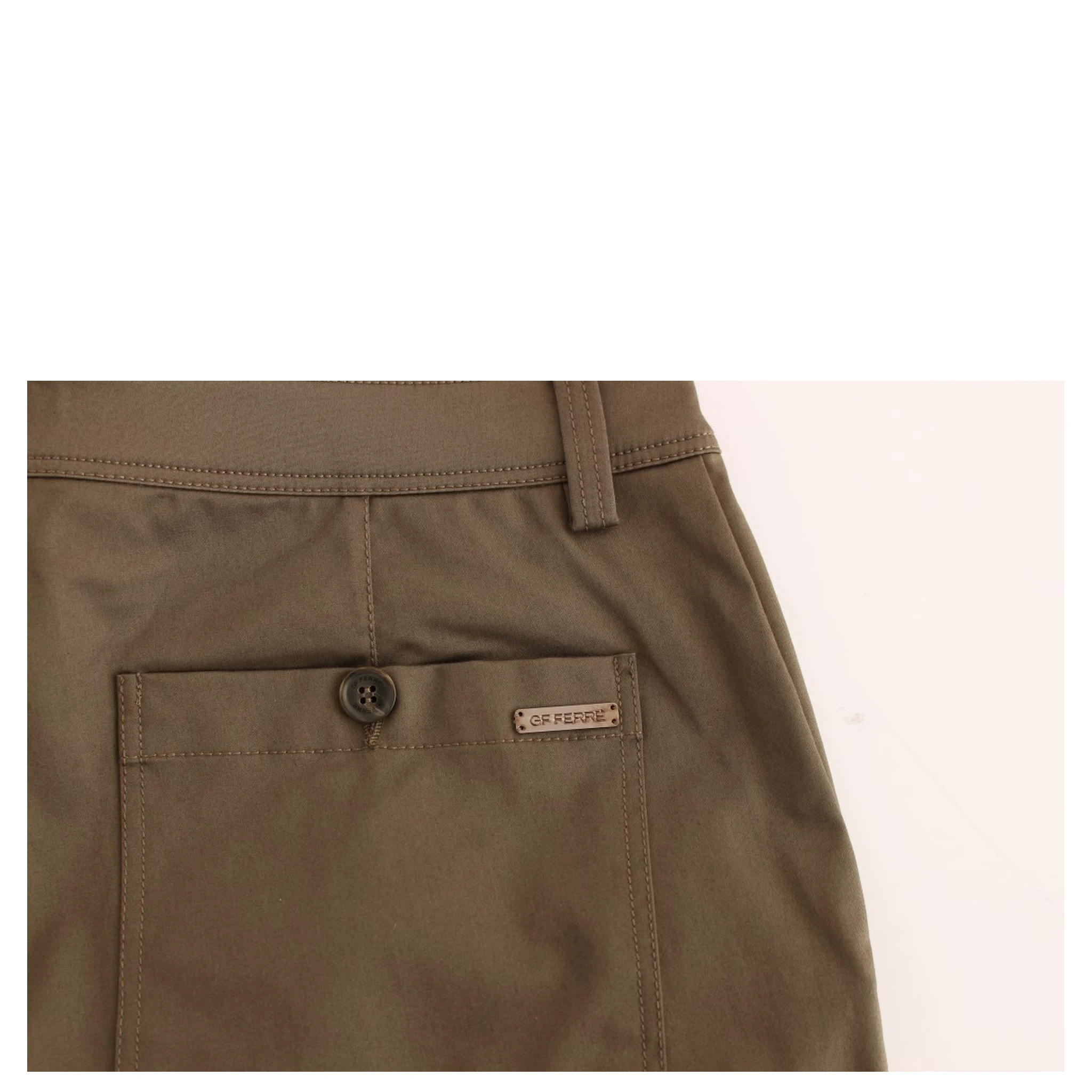 Green Cotton Stretch Comfort Fit Pants