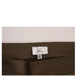 Green Cotton Stretch Comfort Fit Pants