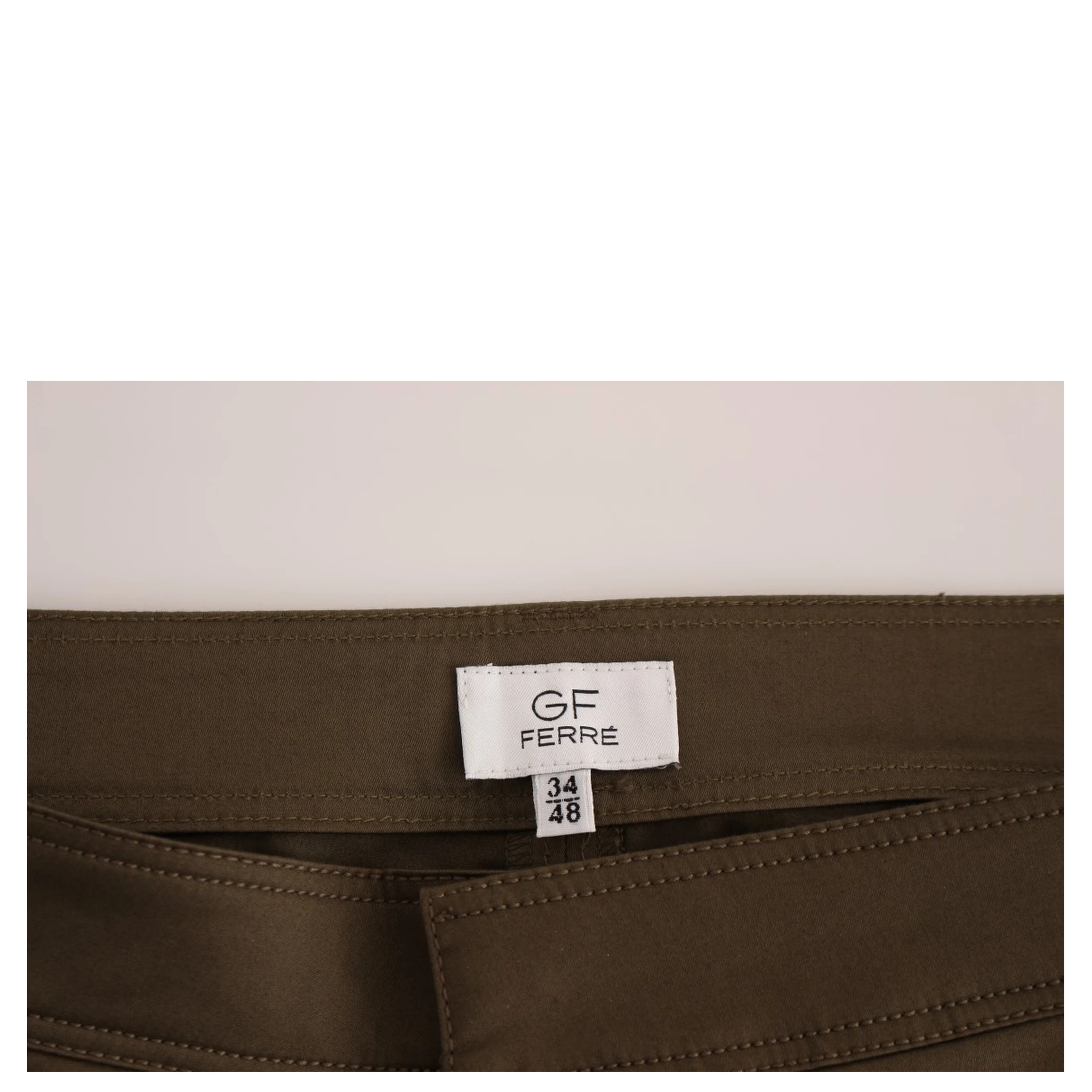 Green Cotton Stretch Comfort Fit Pants