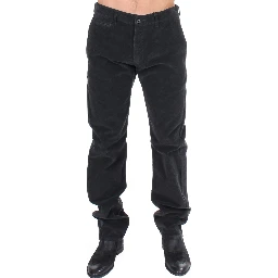 Black Corduroy Cotton Straight Fit Pants