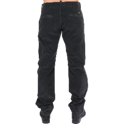 Black Corduroy Cotton Straight Fit Pants
