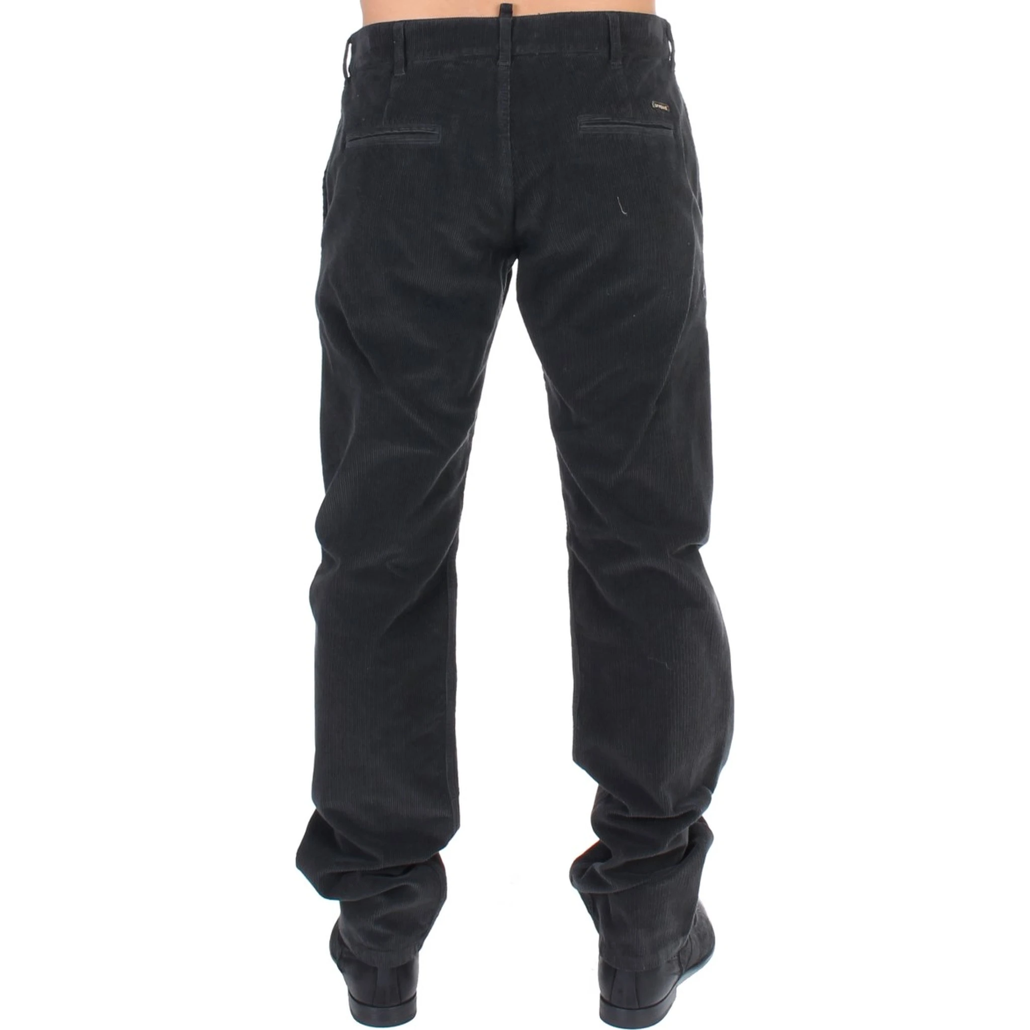 Black Corduroy Cotton Straight Fit Pants