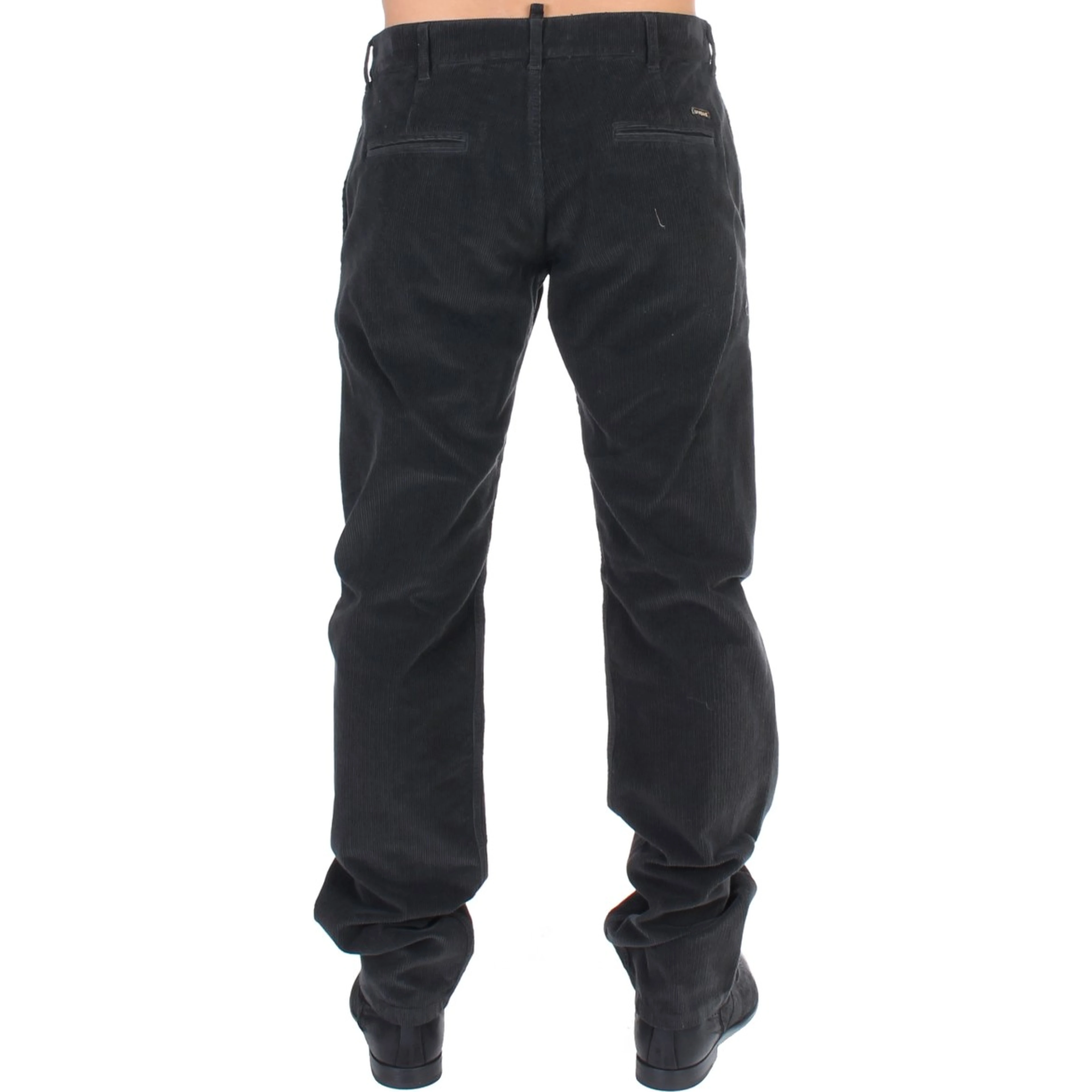 Black Corduroy Cotton Straight Fit Pants