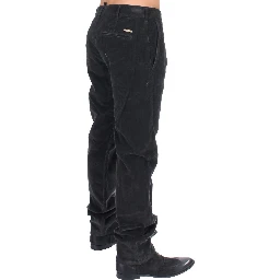 Black Corduroy Cotton Straight Fit Pants