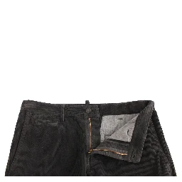 Black Corduroy Cotton Straight Fit Pants