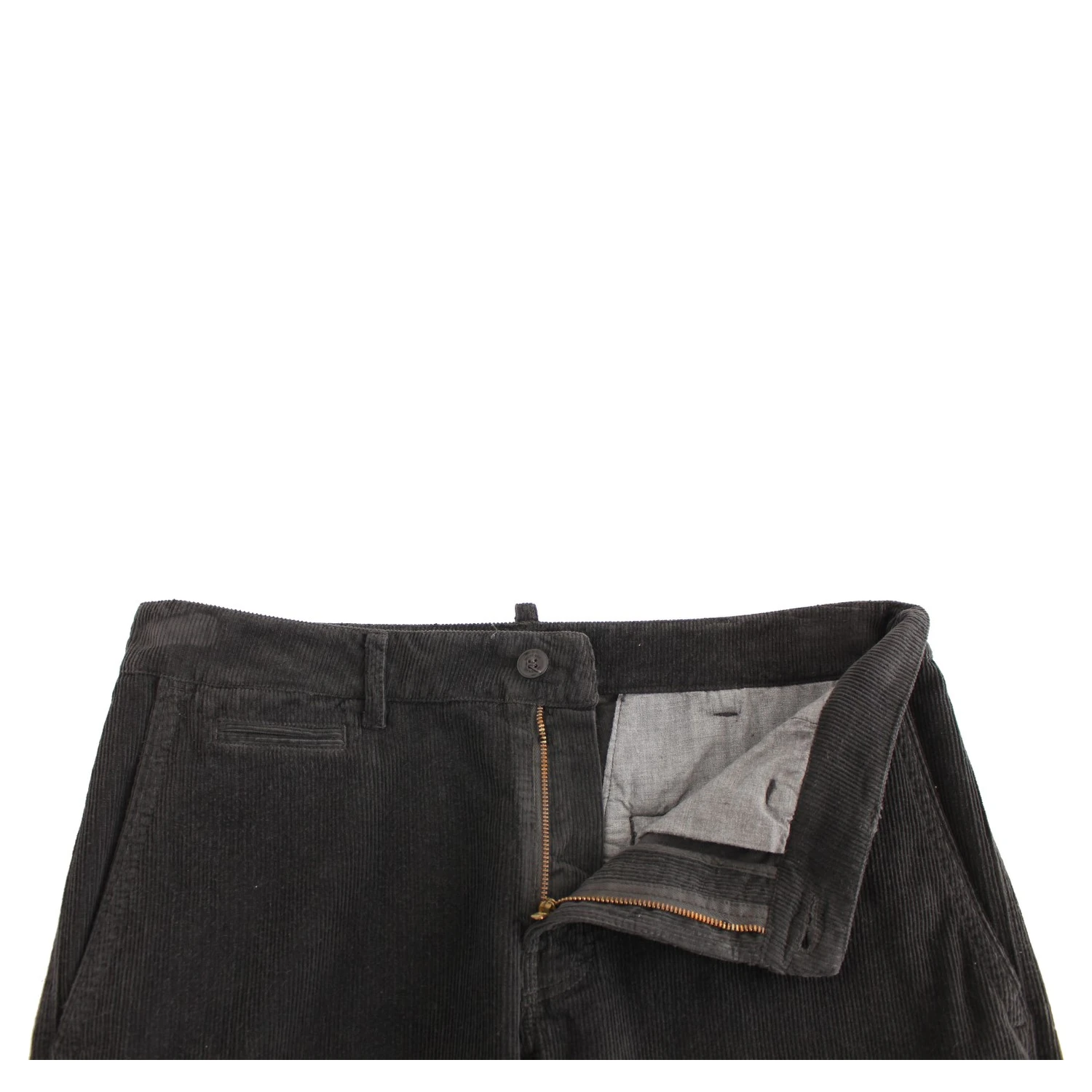 Black Corduroy Cotton Straight Fit Pants