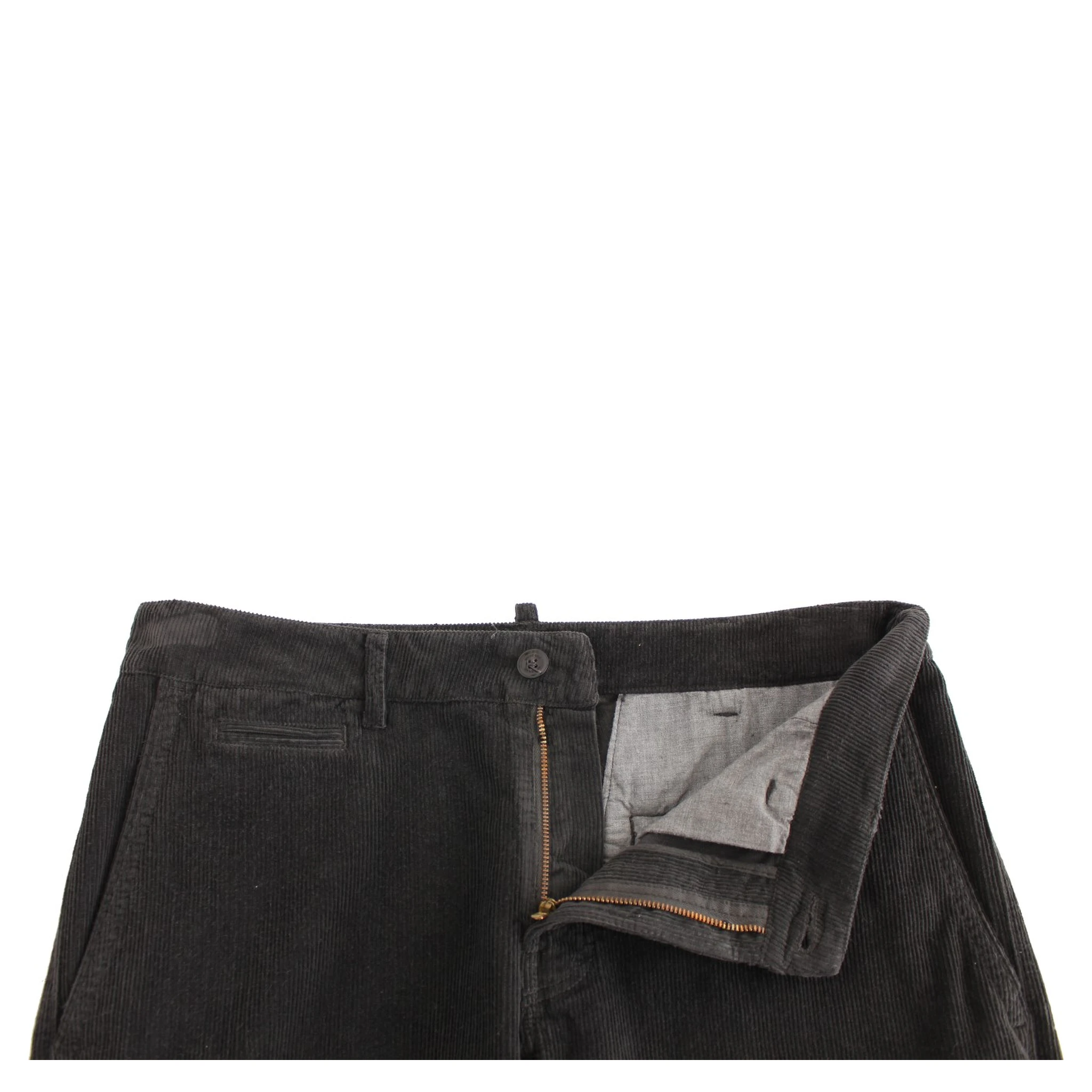 Black Corduroy Cotton Straight Fit Pants
