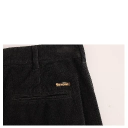 Black Corduroy Cotton Straight Fit Pants