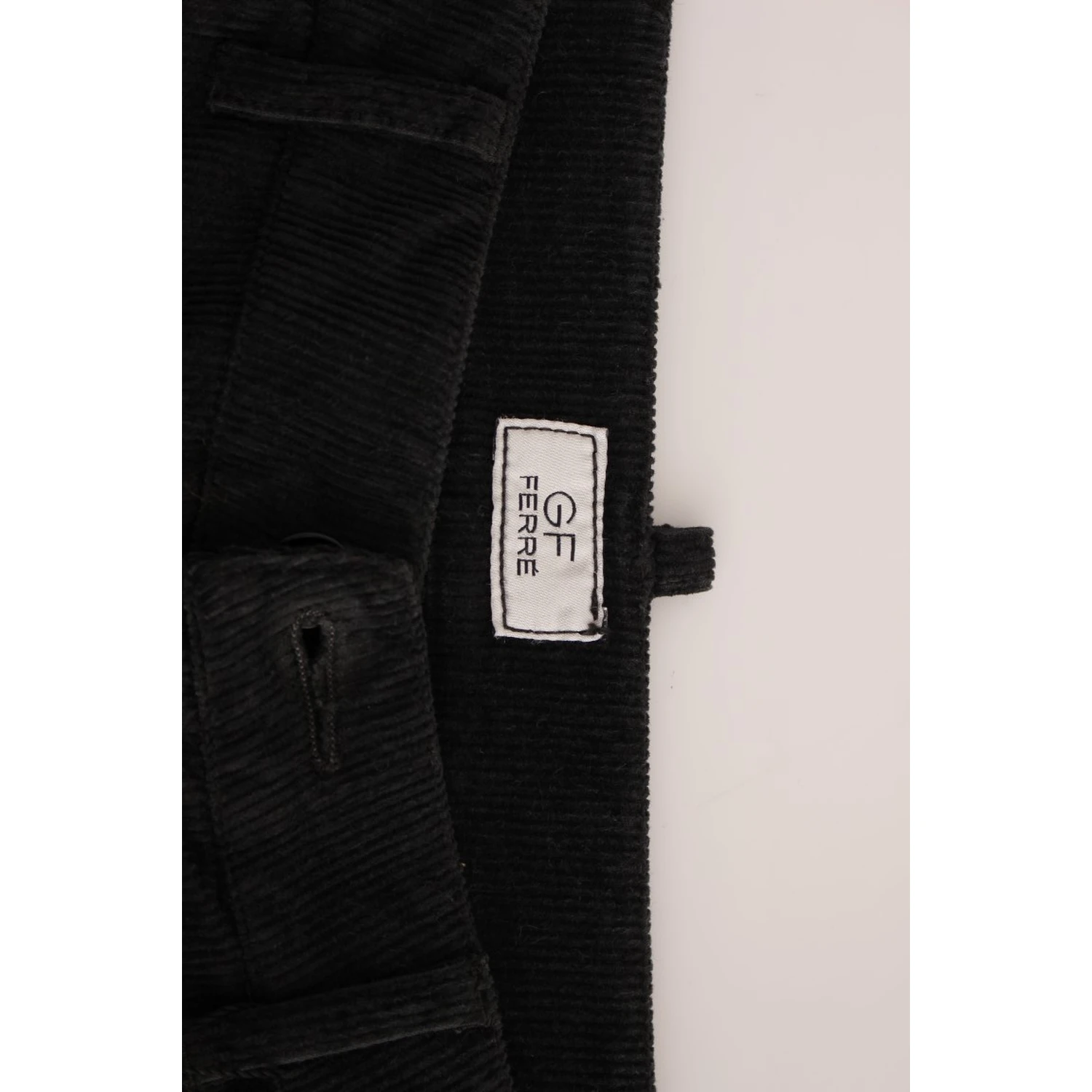 Black Corduroy Cotton Straight Fit Pants