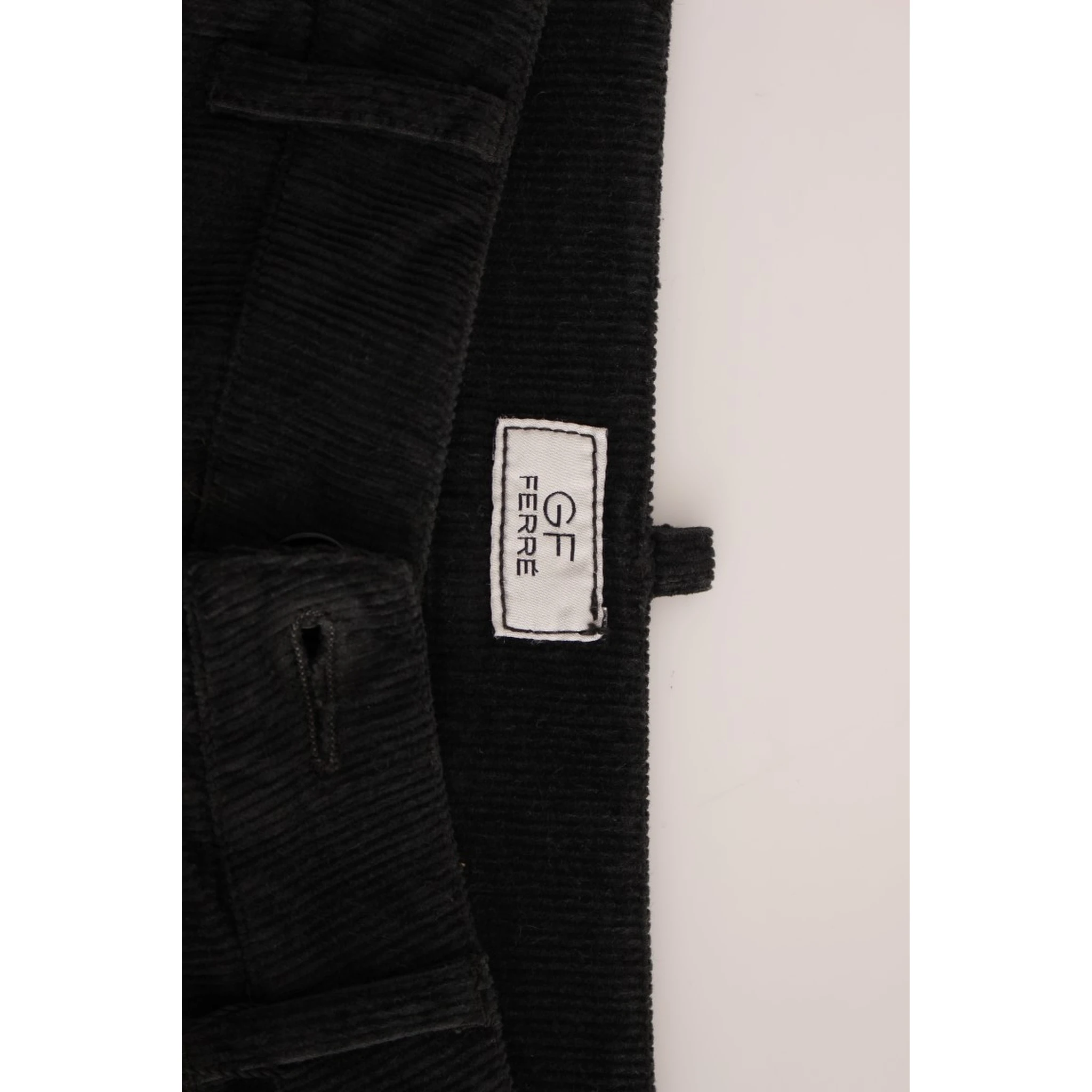 Black Corduroy Cotton Straight Fit Pants