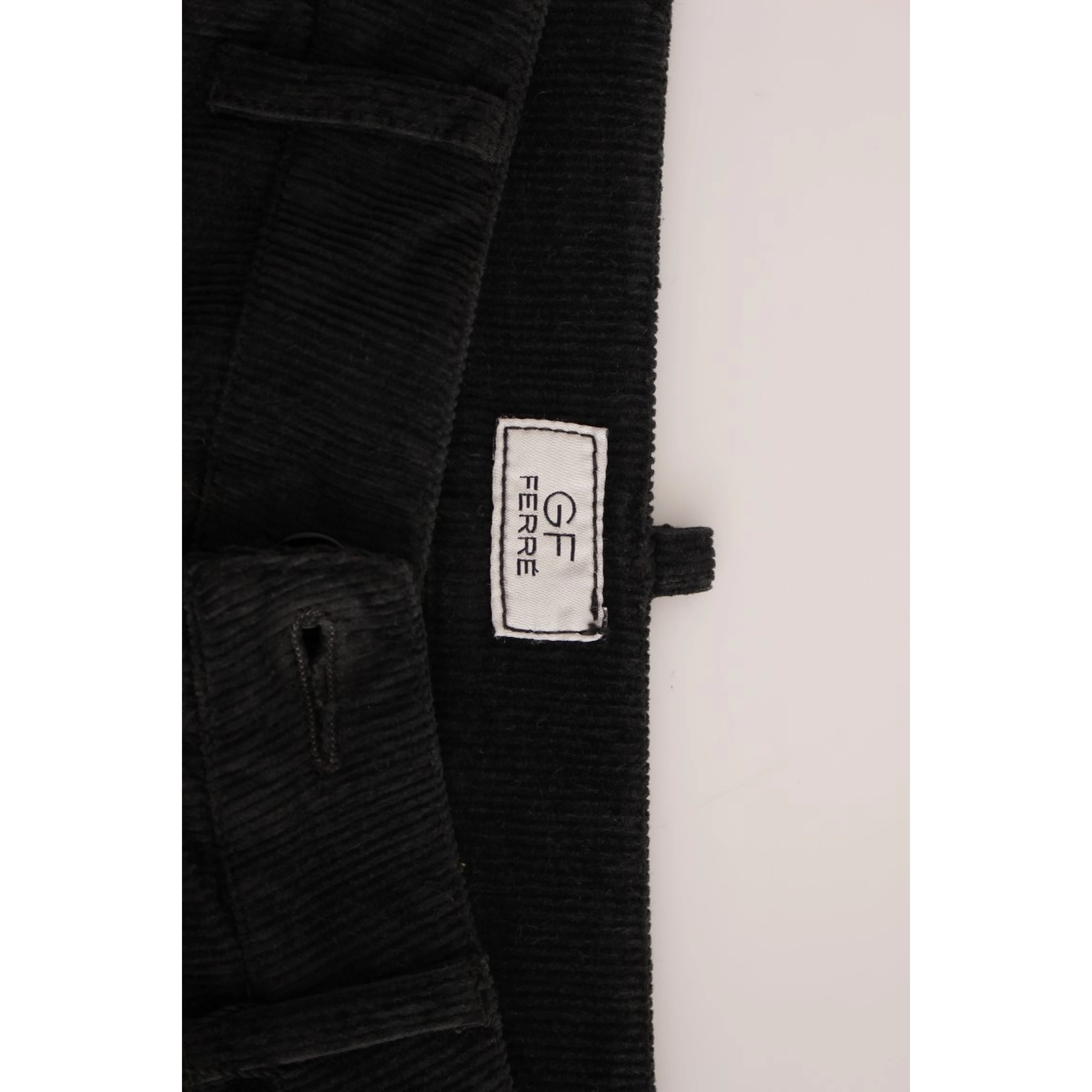 Black Corduroy Cotton Straight Fit Pants