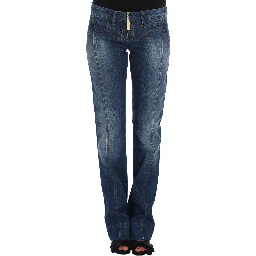 Blue Wash Cotton Stretch Boot Cut Jeans