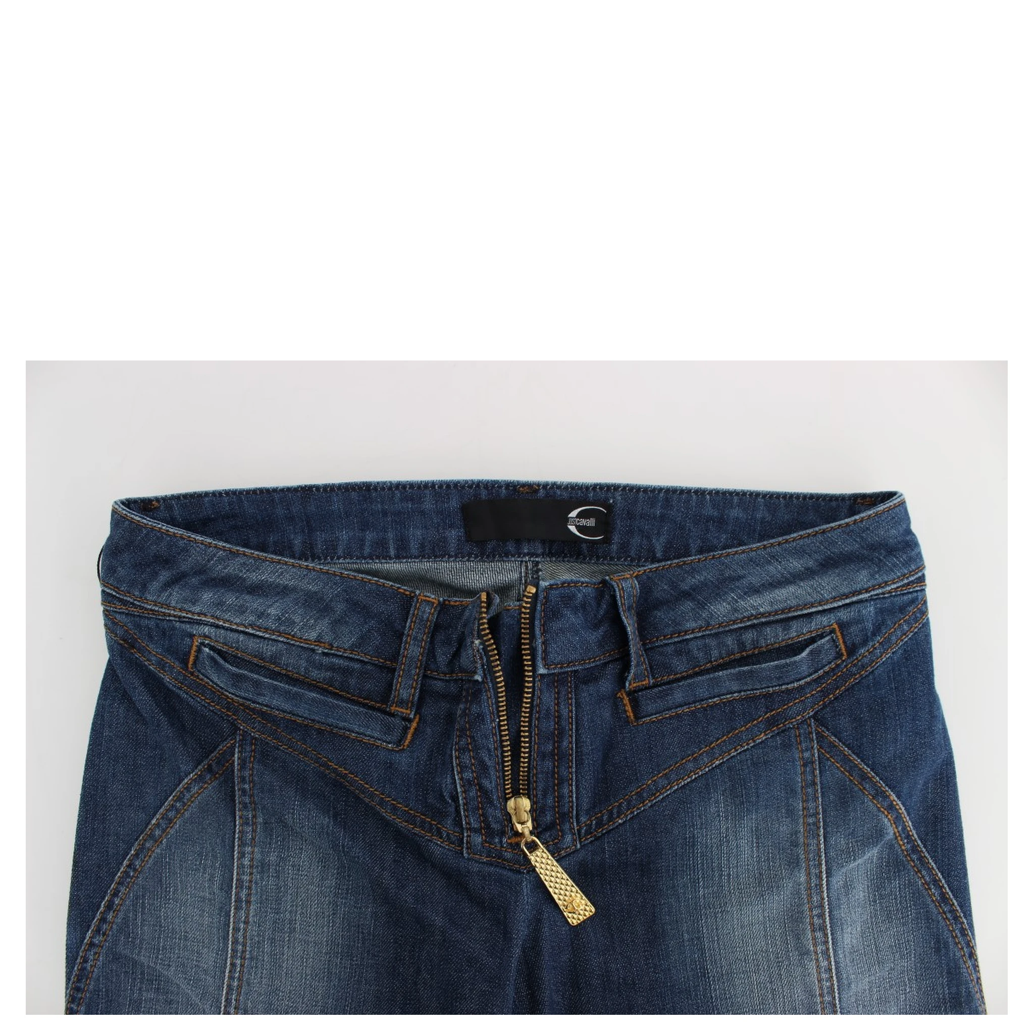 Blue Wash Cotton Stretch Boot Cut Jeans