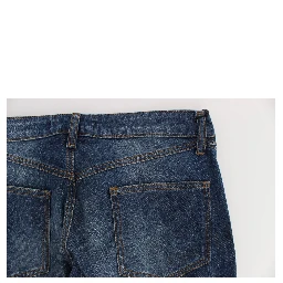 Blue Wash Cotton Stretch Boot Cut Jeans