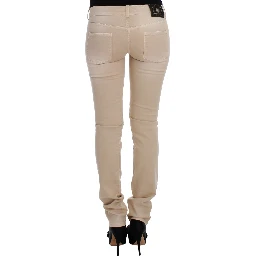 Beige Wash Slim Fit Cotton Stretch Jeans