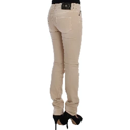 Beige Wash Slim Fit Cotton Stretch Jeans