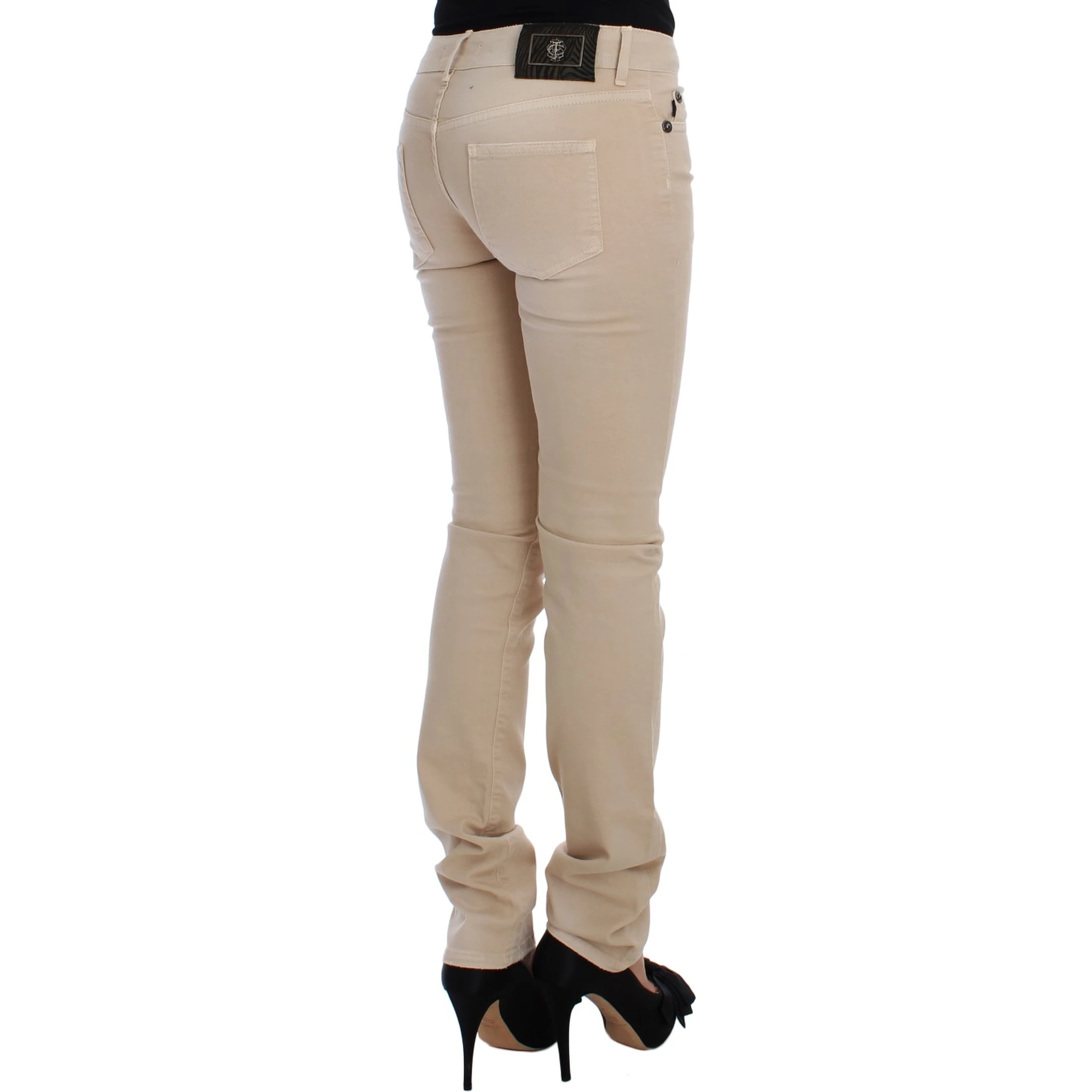 Beige Wash Slim Fit Cotton Stretch Jeans