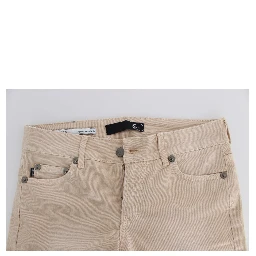 Beige Wash Slim Fit Cotton Stretch Jeans