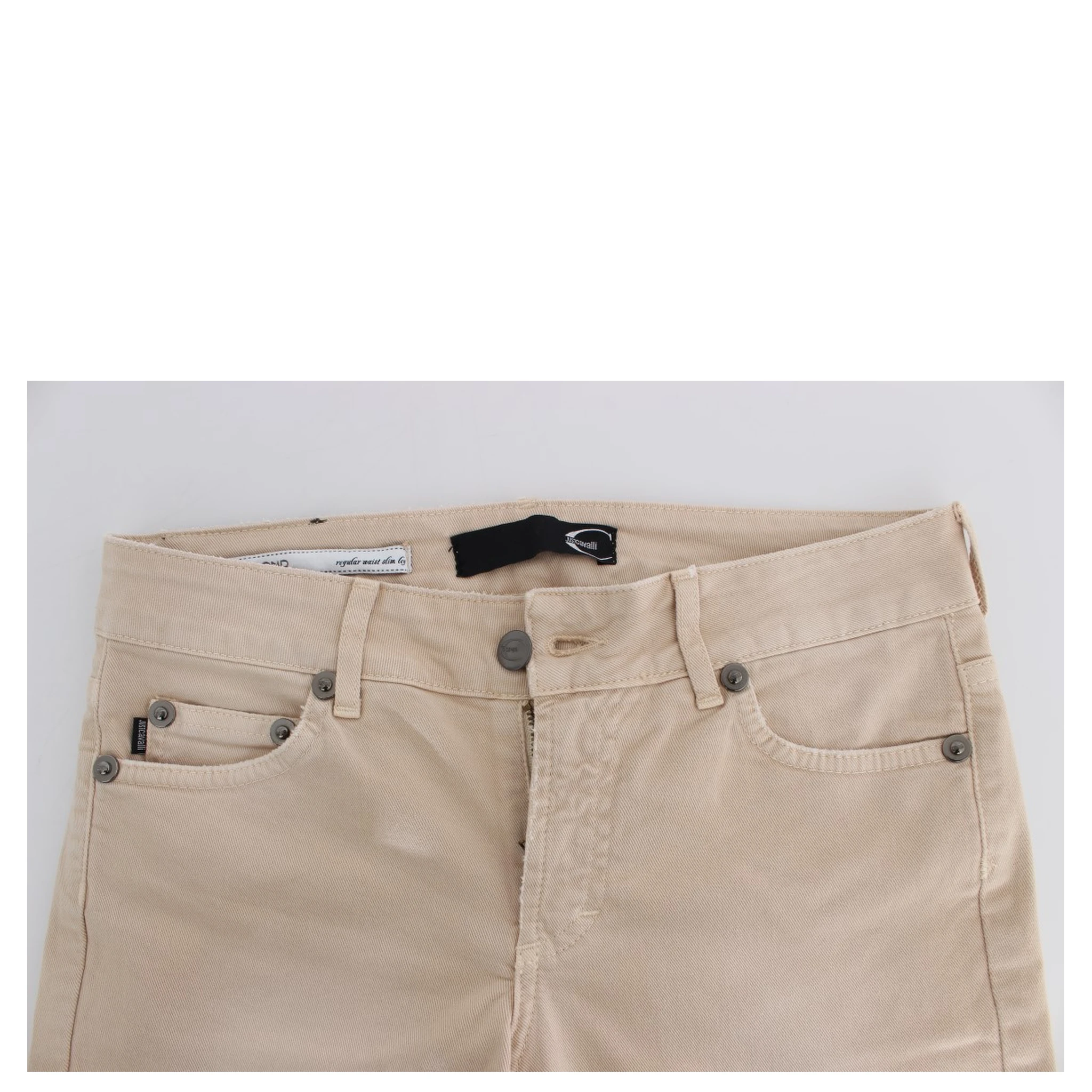 Beige Wash Slim Fit Cotton Stretch Jeans