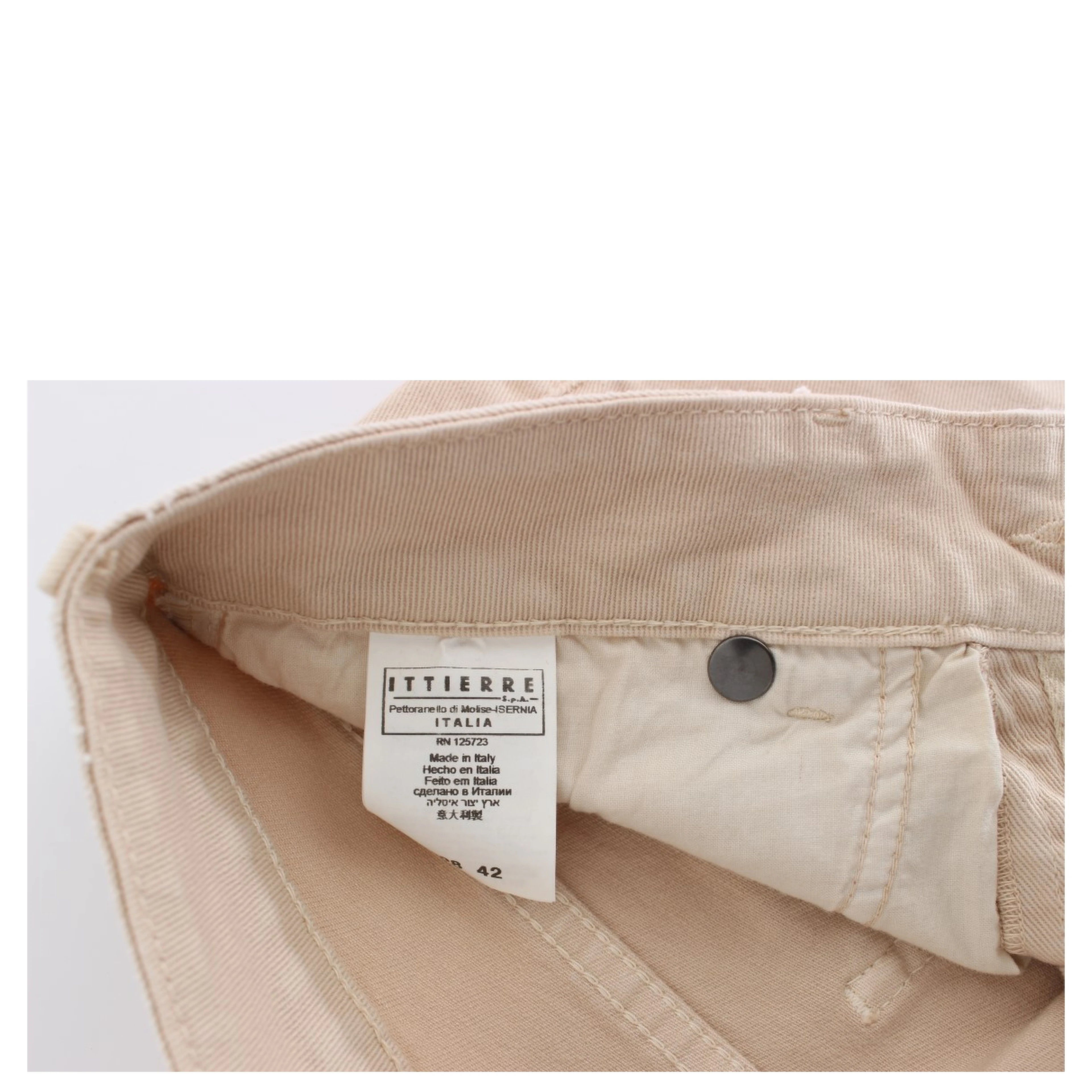 Beige Wash Slim Fit Cotton Stretch Jeans