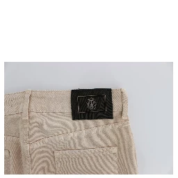 Beige Wash Slim Fit Cotton Stretch Jeans