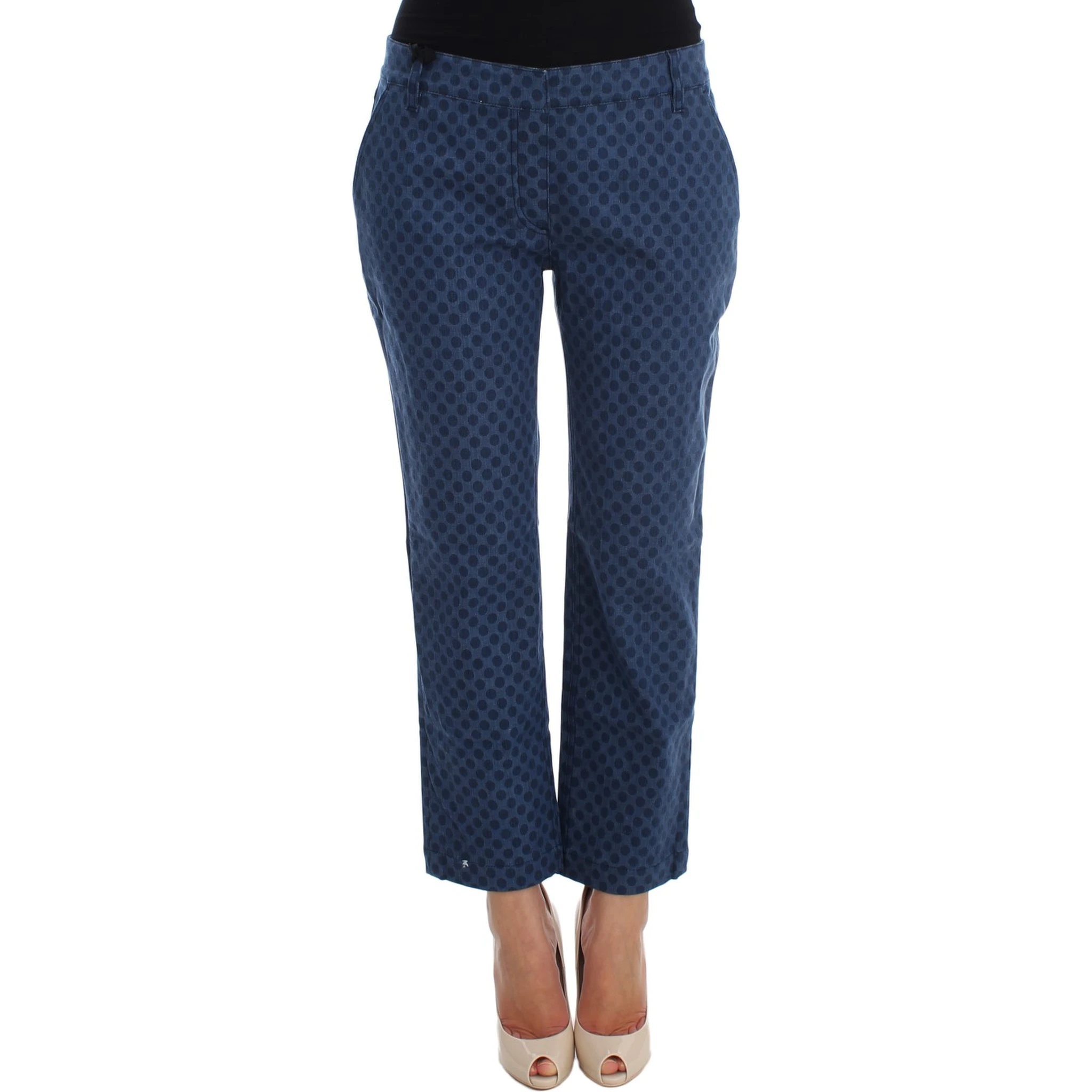 Polka Dotted Stretch Capri Jeans
