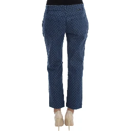 Polka Dotted Stretch Capri Jeans