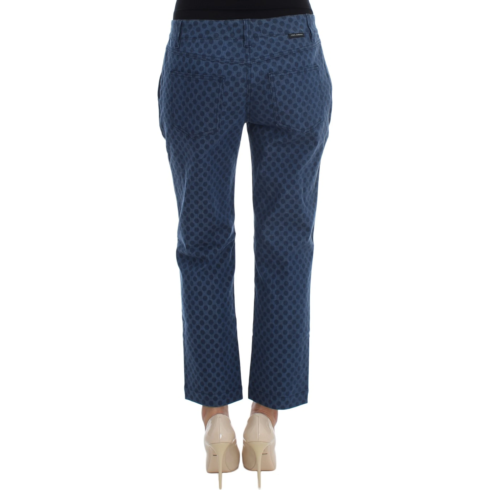 Polka Dotted Stretch Capri Jeans
