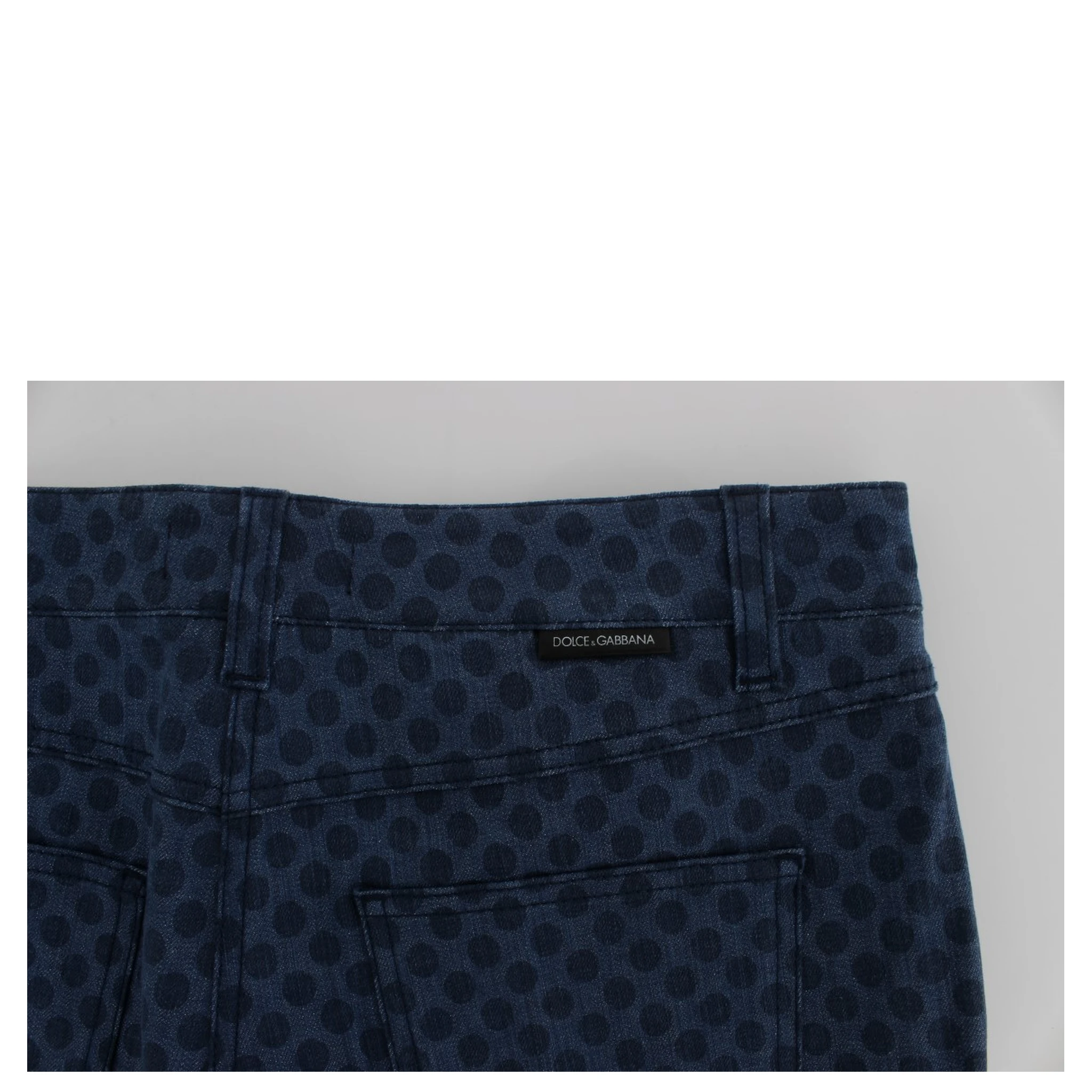 Polka Dotted Stretch Capri Jeans