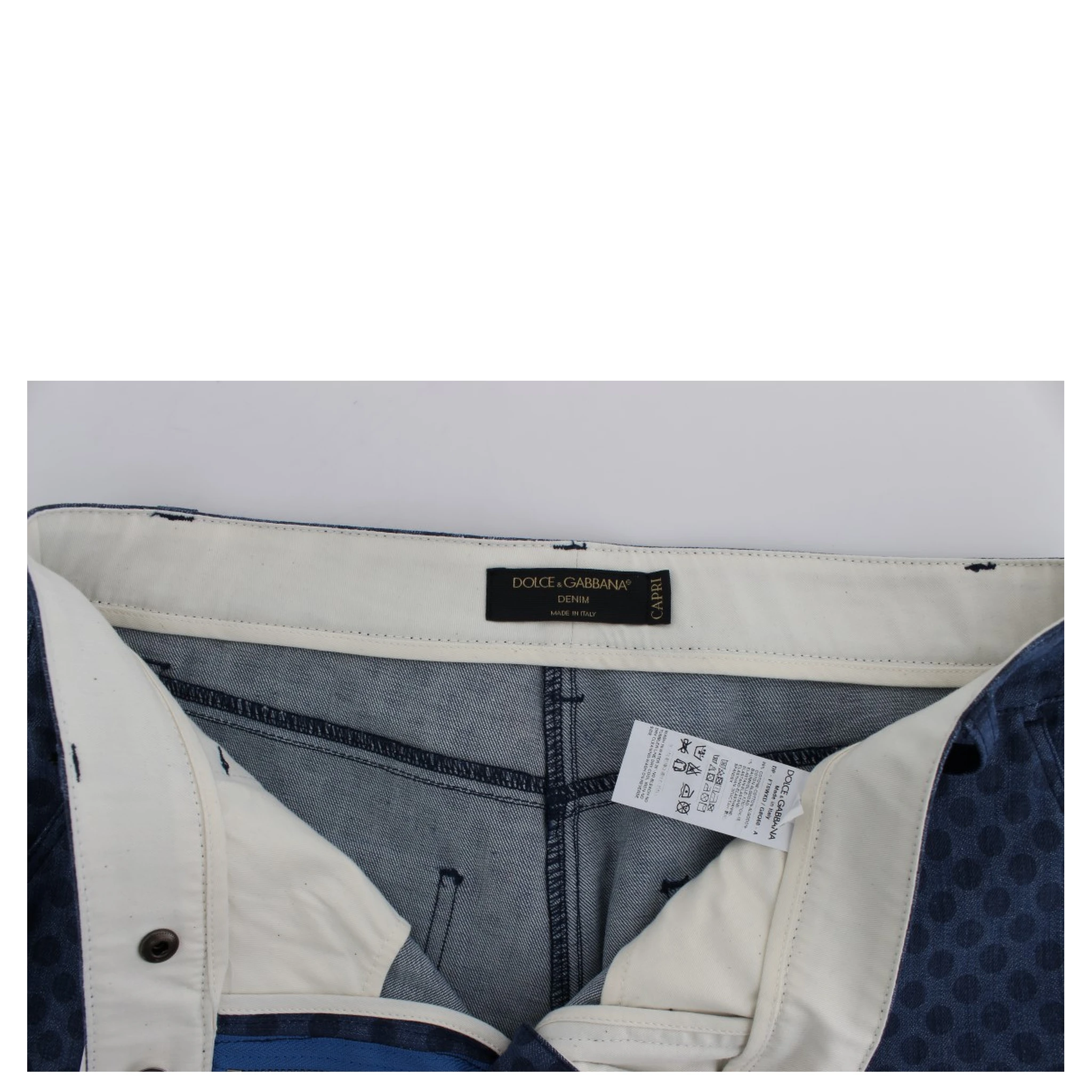 Polka Dotted Stretch Capri Jeans