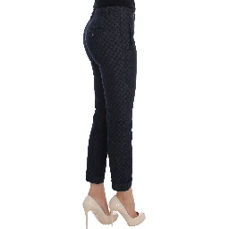 Polka Dotted Slim Capris Jeans